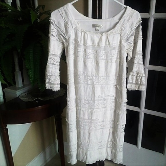 White Stretch Lace Dress EUC 4 - Picture 1 of 4